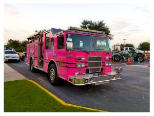 Most of us know about the "National Night Out" program. This program is focused towards law enforcement.  It was great to see the City of Deltona, Florida's Fire Department fully engaged in this year’s event.  Fire Fighters and Chief Bill Snyder were on hand to show kids a front line fire apparatus and various fire frightening equipment.  YES, the Pink Engine, Eng 82 is a front line unit. The engine was on display with 100's of signatures of cancer patients from the community.  This engine has become a symbol of hope. WELL DONE, Chief Snyder and Deltona Fire Department.     Larry Stone Director of Emergency Operations - Volusia County 1-800-Board-Up / Orange County Construction 911